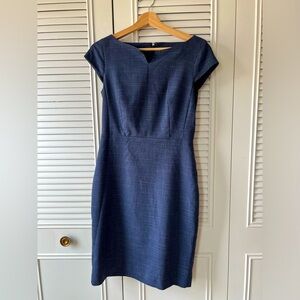 Ann Taylor Boatneck Dress in Crosshatch